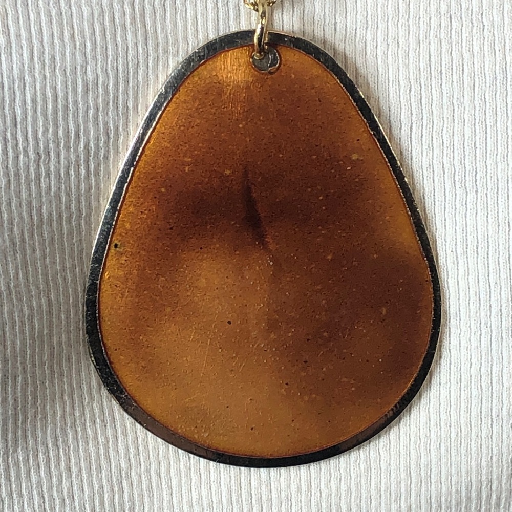 Vintage Double-Sided Large Pendant With Gold Chain Necklace - Women Jewelry - Picture 4 of 6